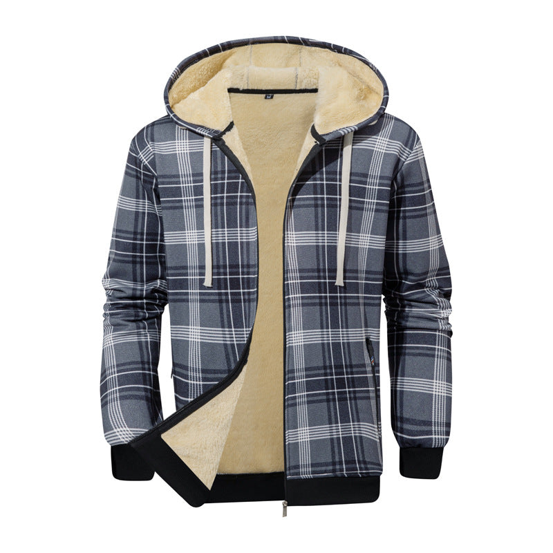 Herren Gemütliche Fleecejacke im karierte Design Drune