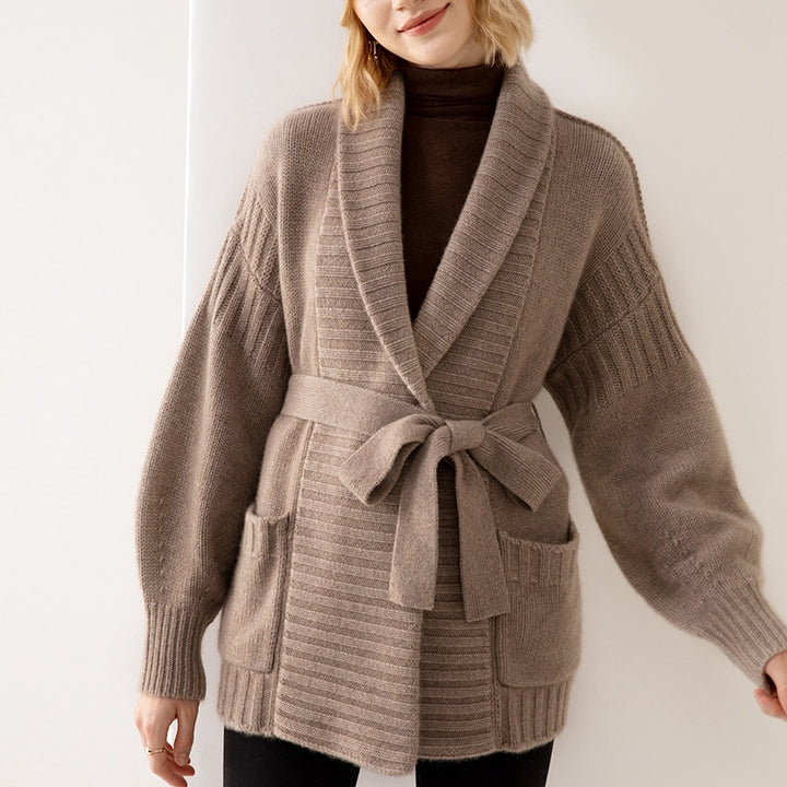 Damen Grobstrick-Cardigan mit Taschen und lässiger Passform Drune