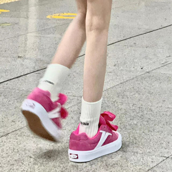 Damen Sneakers mit dekorativen Schleifen und komfortabler Sohle Drune