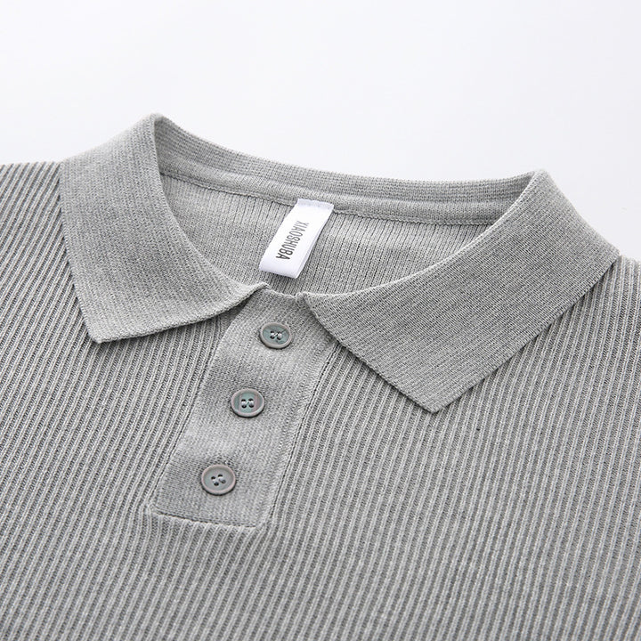 Damen Modisches Strick-Polo mit Stehkragen Drune