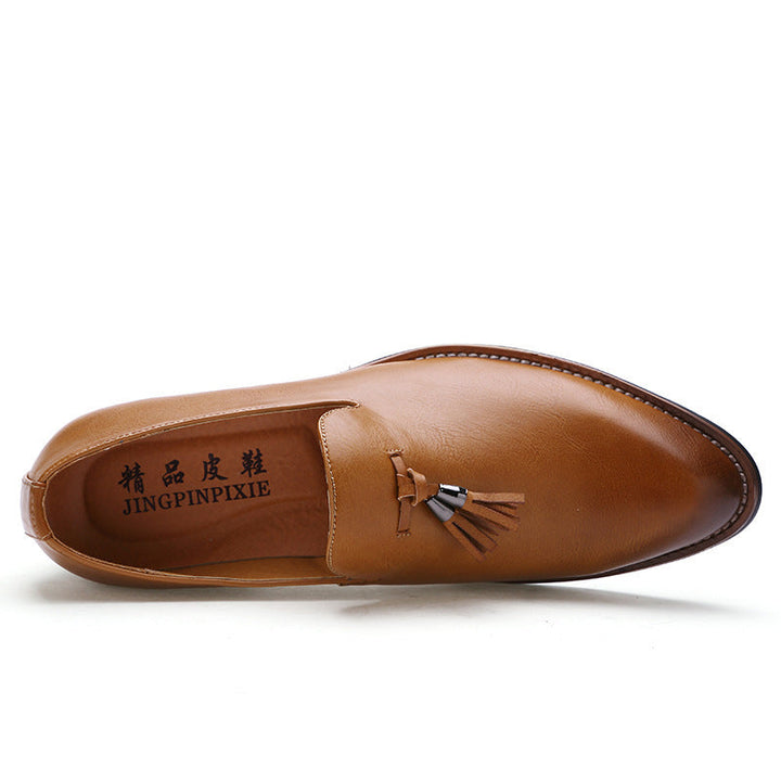 Damen Luxus Loafers aus echtem Leder mit modischen Fransen Drune