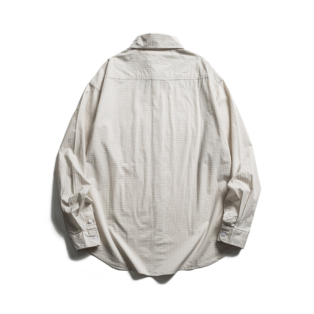 Unisex Lockeres Oversize-Hemd mit Nadelstreifen, Brusttasche und Drop-Shoulder Drune