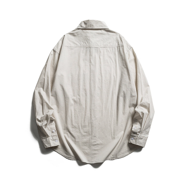 Unisex Lockeres Oversize-Hemd mit Nadelstreifen, Brusttasche und Drop-Shoulder Drune