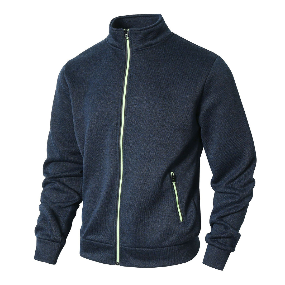 Herren sportliche Fleecejacke mit bequemem Stehkragen und Reißverschlusstaschen Drune