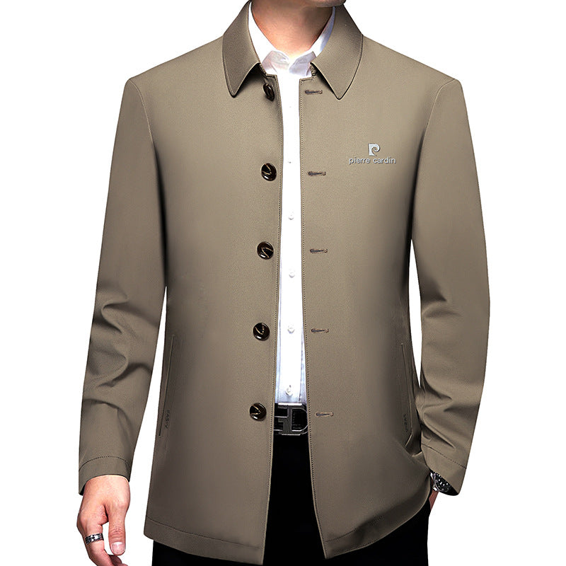 Herren Kurzmantel mit minimalistischer Optik und kariertem Innenfutter Drune