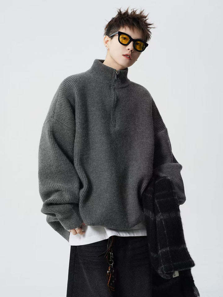 Damen Urbaner Oversized Pullover mit Stehkragen Drune