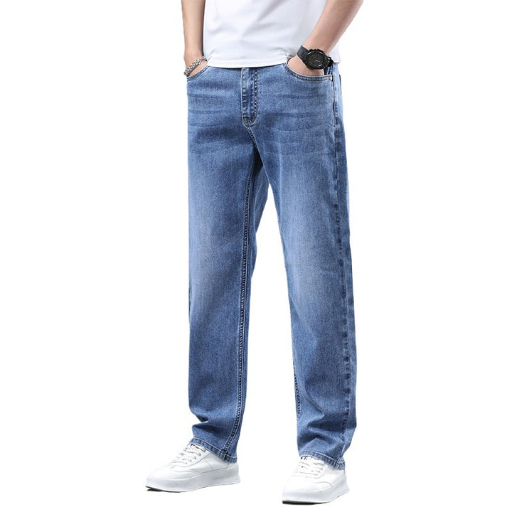 Herren Extraweite Denim-Baggy-Jeans mit geradem Bein & soften Waschungen Drune