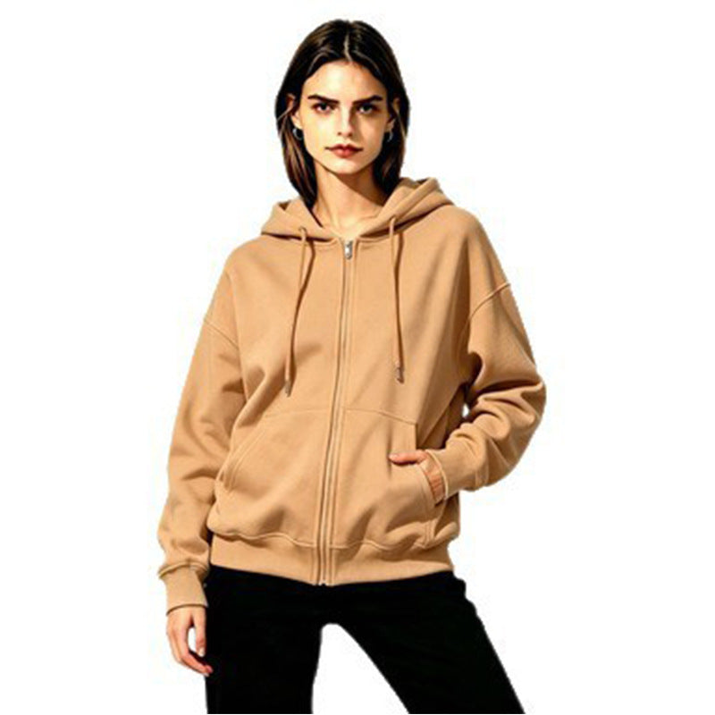 Damen Weicher Kapuzenpullover mit durchgehendem Reißverschluss Drune