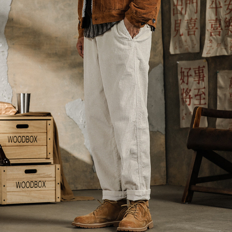 Herren Bequeme Kordhose Drune
