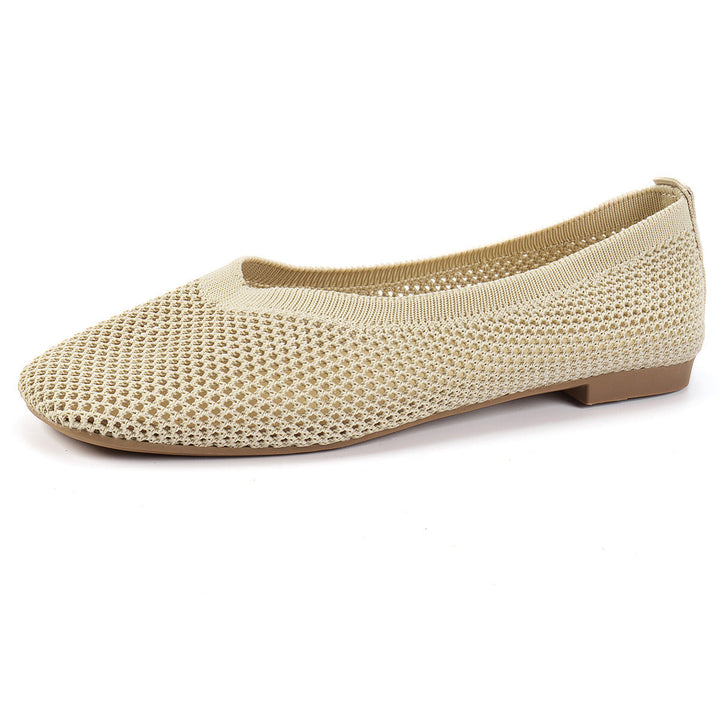 Damen Atmungsaktive Ballerinas mit modernem Lochdesign Drune