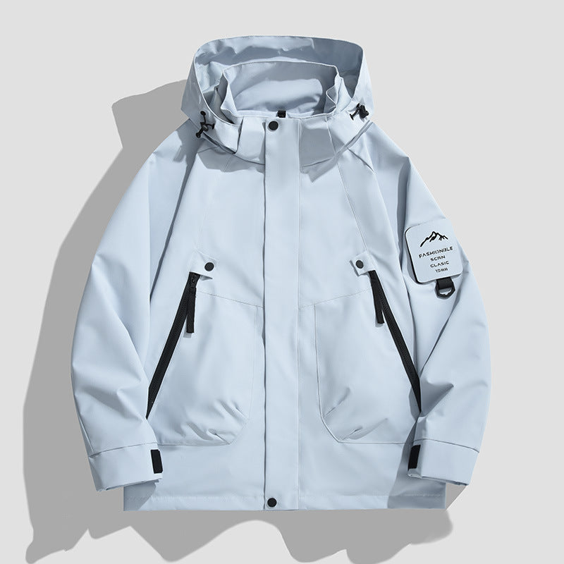 Herren Wasserdichte Utility-Softshelljacke mit Kapuze, schräge Reißverschlusstaschen & verstellbaren Ärmelriegeln Drune