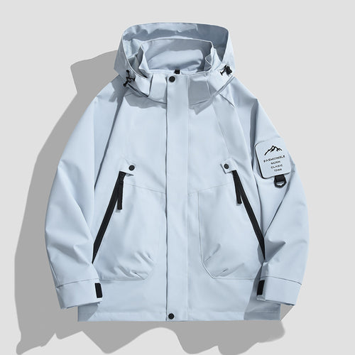 Herren Wasserdichte Utility-Softshelljacke mit Kapuze, schräge Reißverschlusstaschen & verstellbaren Ärmelriegeln Drune