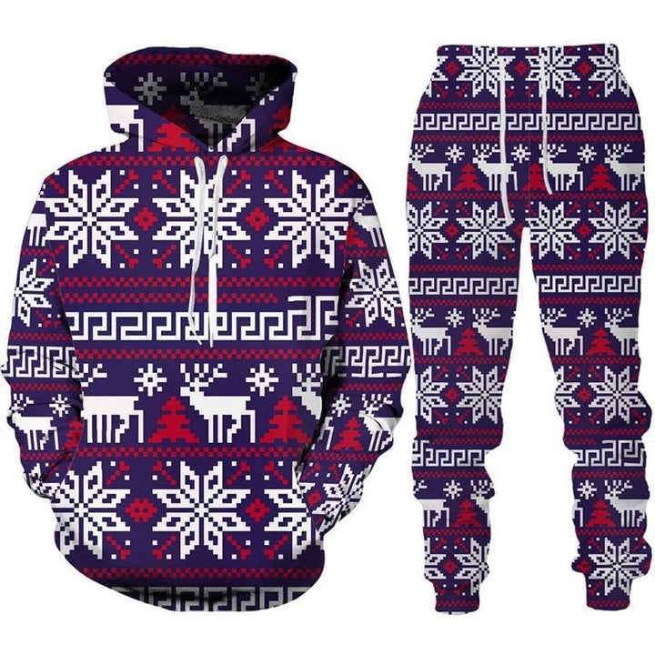 Damen Festlicher Kapuzenpullover mit lustigem Weihnachtsmotiv Drune