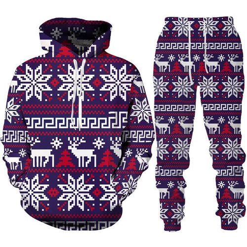 Damen Festlicher Kapuzenpullover mit lustigem Weihnachtsmotiv Drune