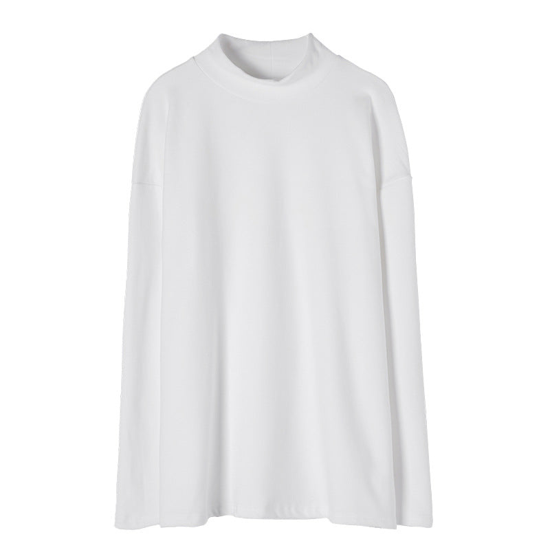 Damen elegantes Longsleeve-Oberteil mit hohem Kragen Drune