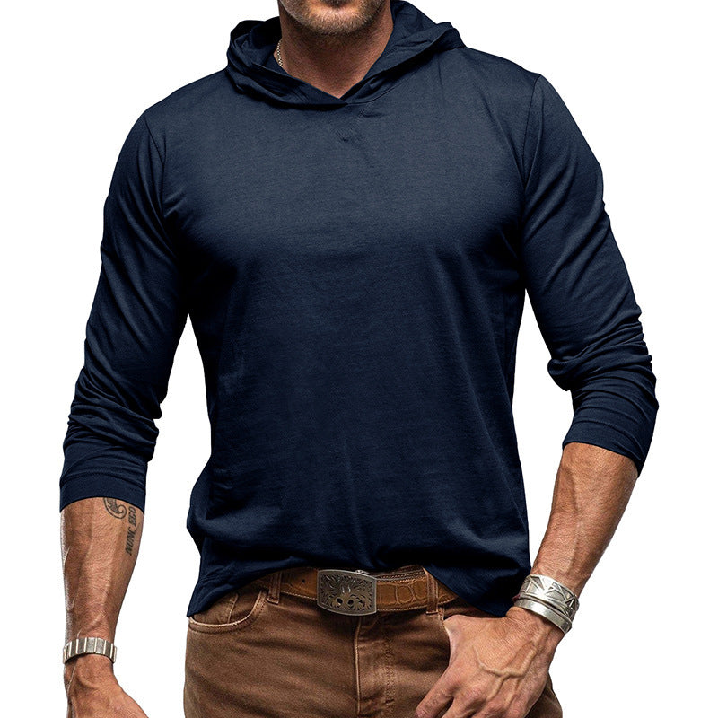 Drune | Kapuzenpullover Slim Fit Langarm Leichter Baumwollstrick Minimalistischer Stil