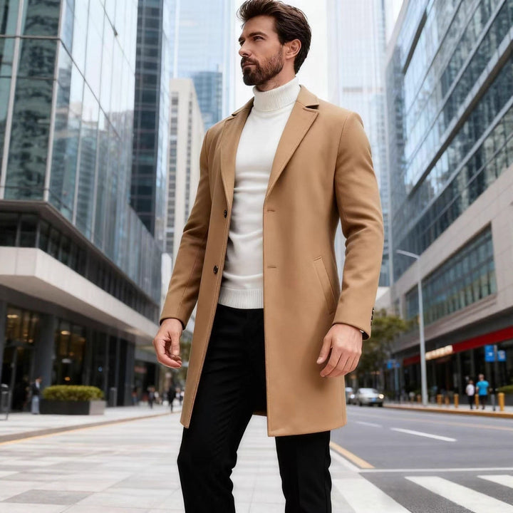 Herren eleganter Wollmantel Drune
