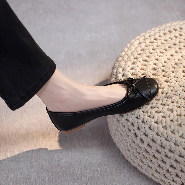 Damen Ballerinas mit dekorativem Schleifenakzent und rutschfester Sohle Drune