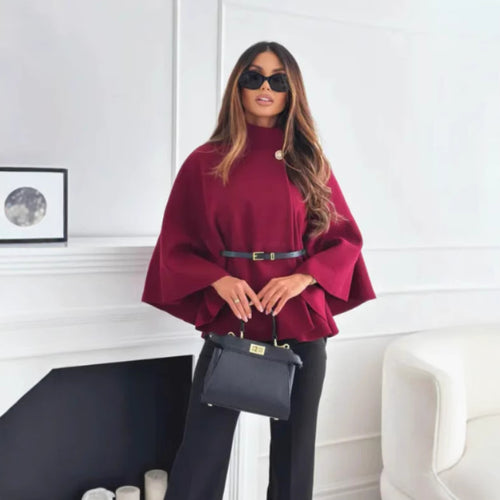 Damen Elegante Umhängeweste mit Taillengürtel Drune