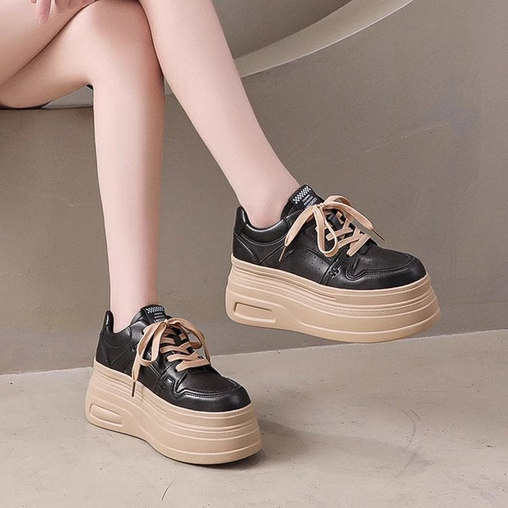 Damen Plateausneaker mit robustem Obermaterial und modischer Schnürung Drune