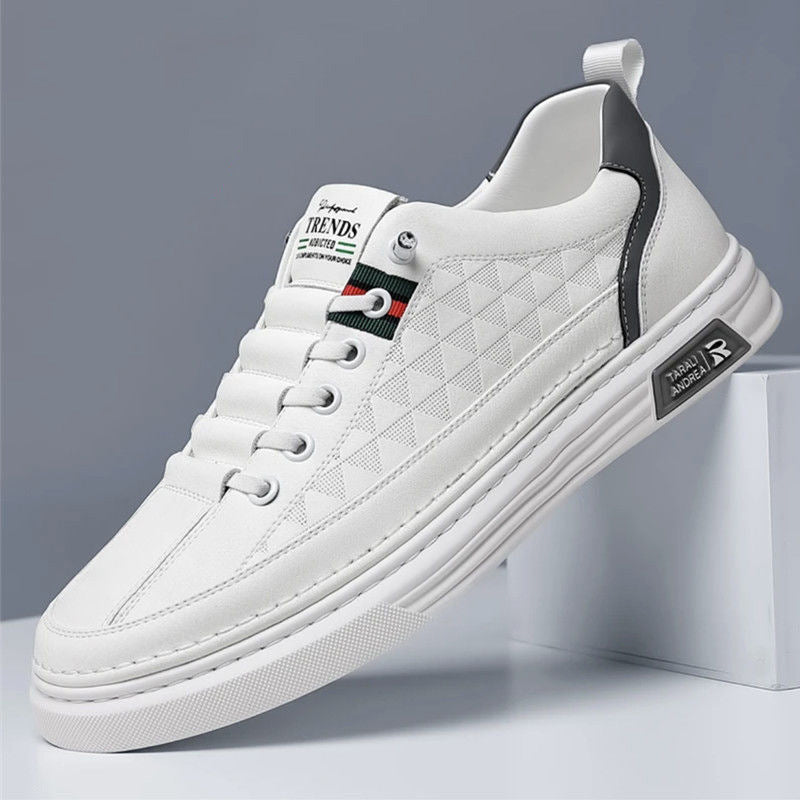 Herren Low-Top Sneaker mit gestepptem Rauten-Design und dicker Gummisohle Drune