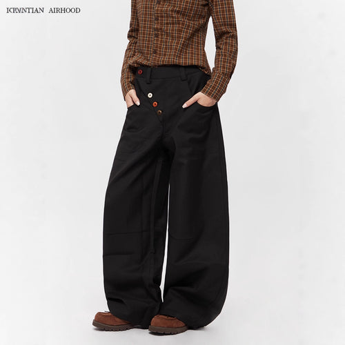 Damen Modische Weitbein-Hose Drune
