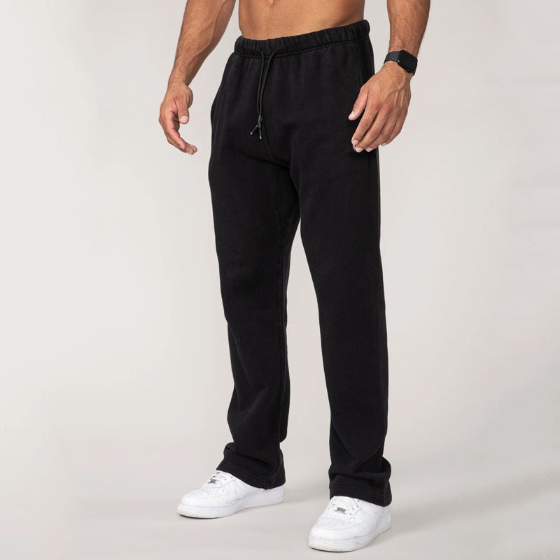 Herren nan Straight‑Leg Sweatpants aus French‑Terry mit elastischem Komfortbund und Kordelzug Drune