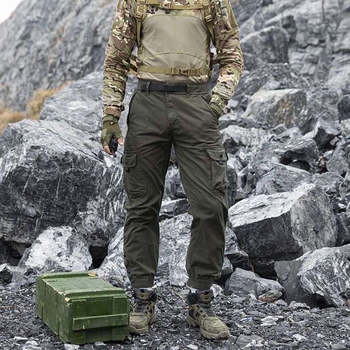 Herren technische Utility-Cargohose mit integriertem Webgürtel, Reißverschlusstaschen und verstellbaren Beinabschlüssen Drune