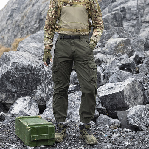Herren technische Utility-Cargohose mit integriertem Webgürtel, Reißverschlusstaschen und verstellbaren Beinabschlüssen Drune