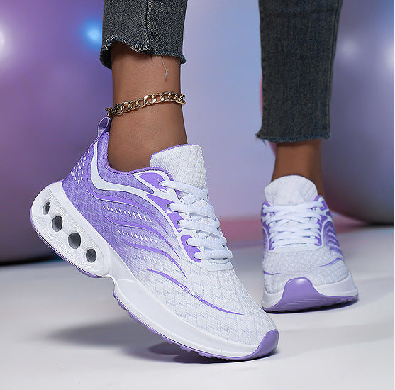 Damen nan sportive Strick-Laufschuhe mit belüfteter Luftkammersohle und ergonomischer Abrollsohle Drune