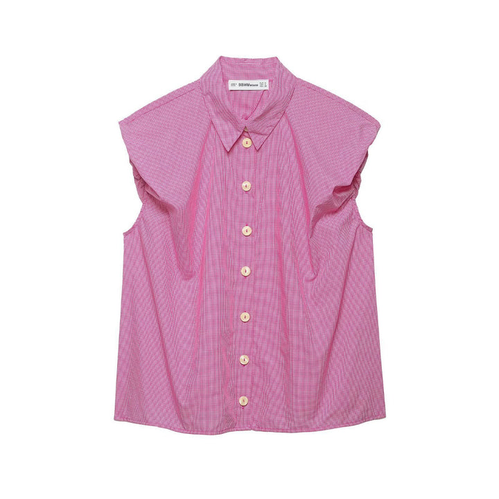 Damen Kurzarm Bluse mit modernen Streifen und eleganter Knopfleiste Drune