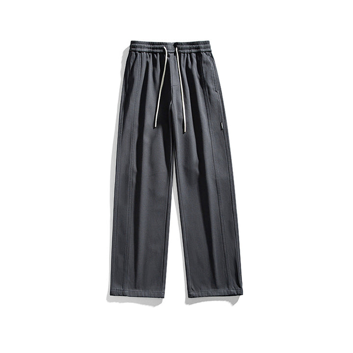 Herren Straight-Cut Freizeit‑Hose mit elastischem Bund, Tunnelzug und dekorativen Nahtpasse Drune