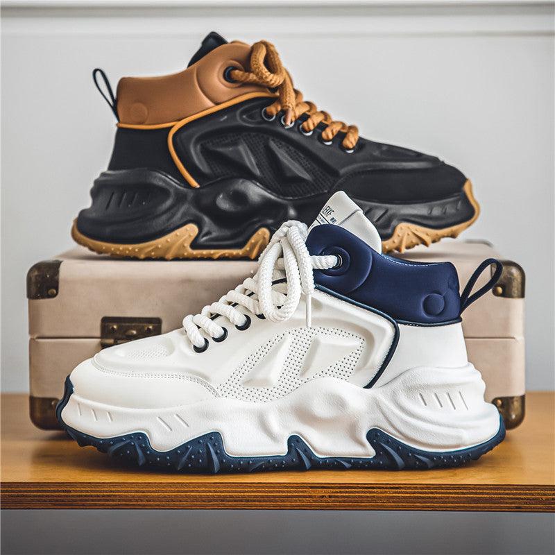 Herren urbane High-Top Tech-Chunky Sneaker mit griffiger Trailsohle und gepolstertem Knöchelkragen Drune
