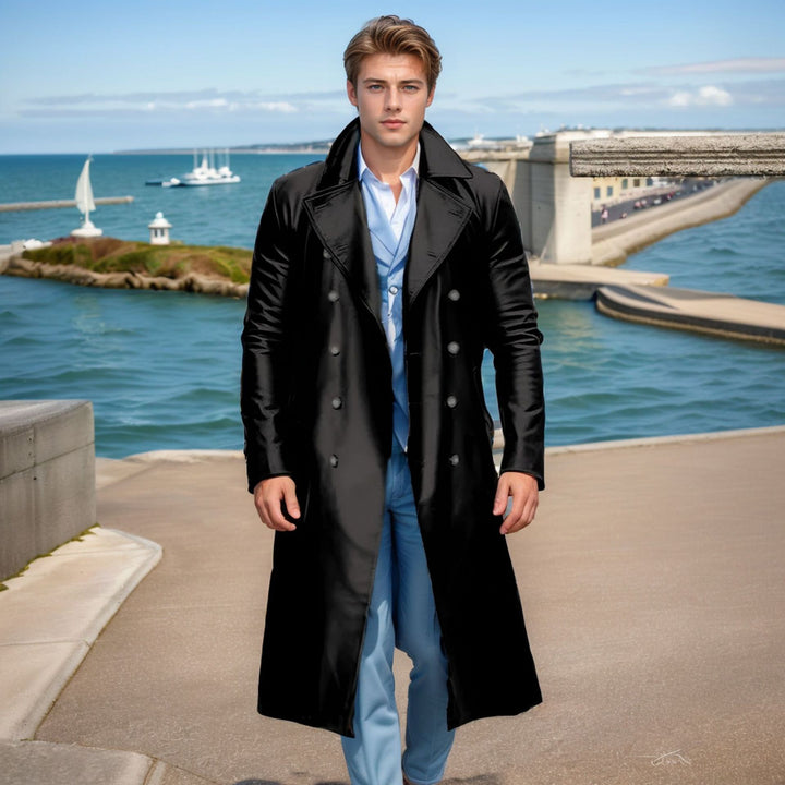 Herren eleganter übergroßer Trenchcoat aus hochwertigem Material Drune