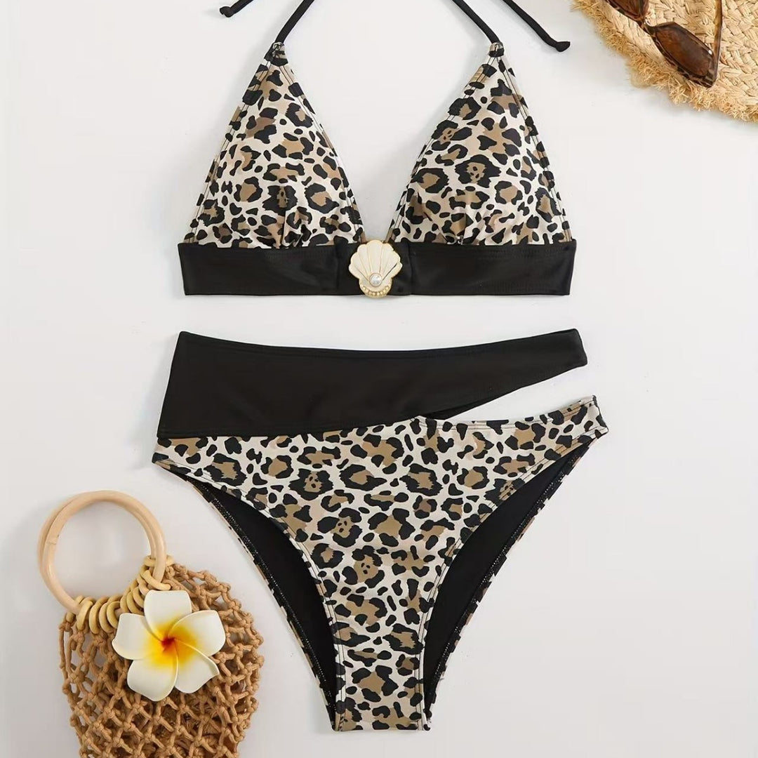 Damen Triangel-Bikini mit elegantem geometrischem Muster Drune