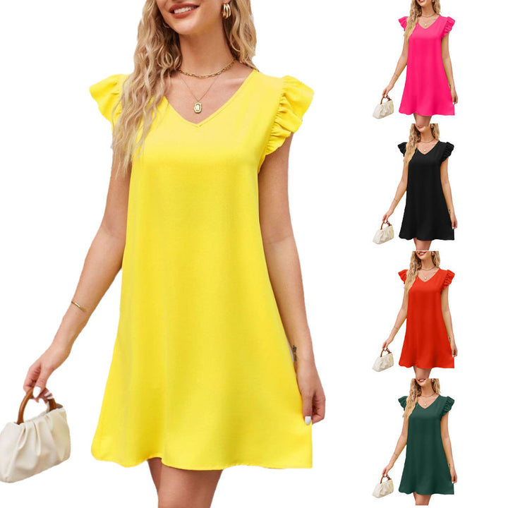 Drune | Puffärmel Locker Bequem Modisch Kleid
