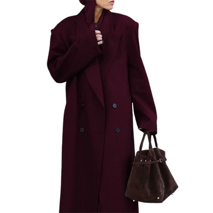 Damen eleganter doppelter Trenchcoat mit weitem Schnitt Drune