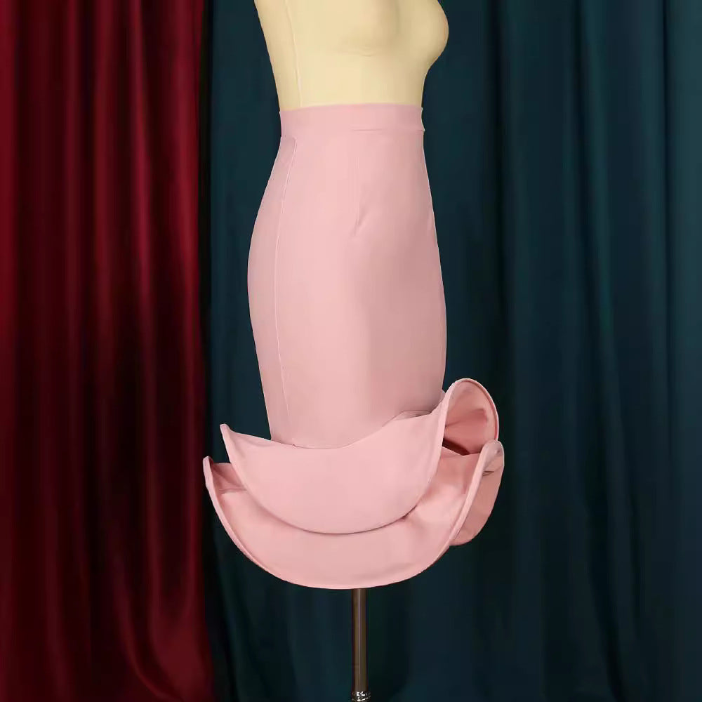 Damen Trendiges Cocktailkleid mit asymmetrischem Saum Drune