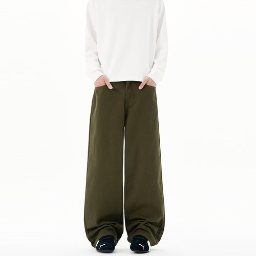Herren Weit geschnittene Baumwoll-Denim-Jeans mit geradem Bein und cleanem Minimaldesign Drune