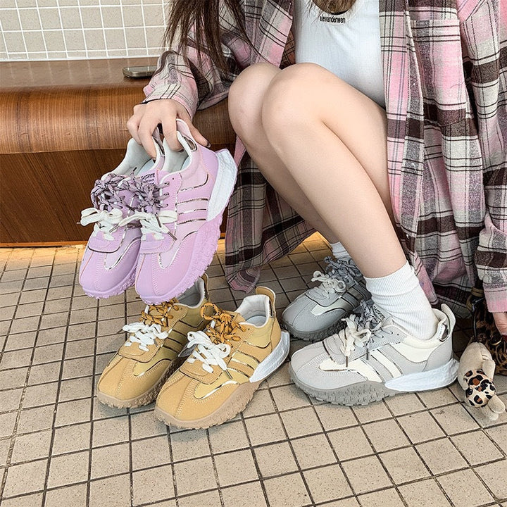 Damen Chunky Sneaker mit rutschfester Sohle und atmungsaktivem Obermaterial Drune
