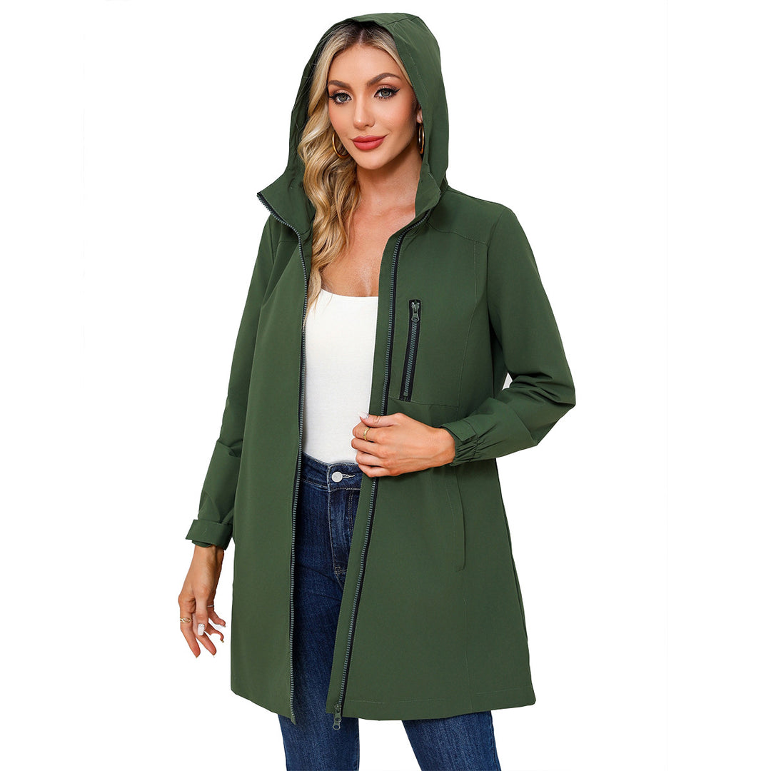 Damen Funktionsjacke mit verstellbarem Kapuzenkragen Drune