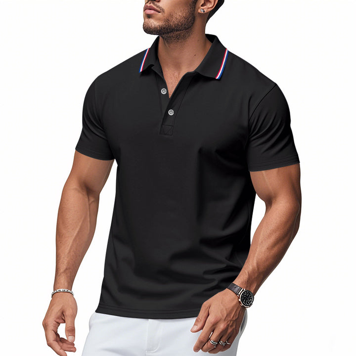 Herren Polo-Shirt mit kontrastierendem Kragen und atmungsaktiver Baumwollqualität Drune