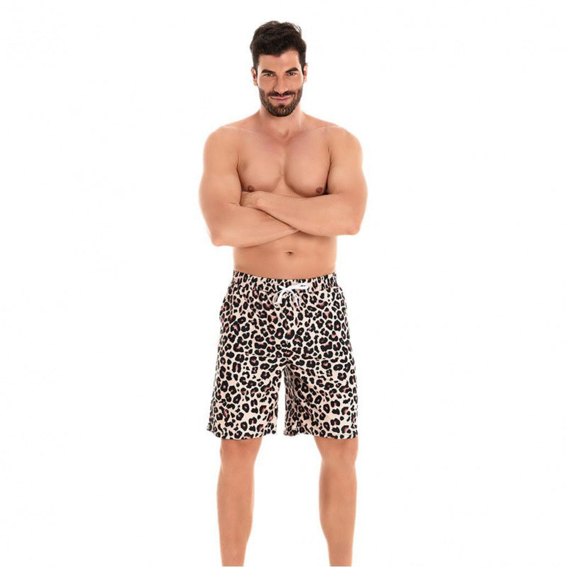 Herren Badeshorts mit trendigem Leopardenmuster und leichtem, schnelltrocknendem Material Drune