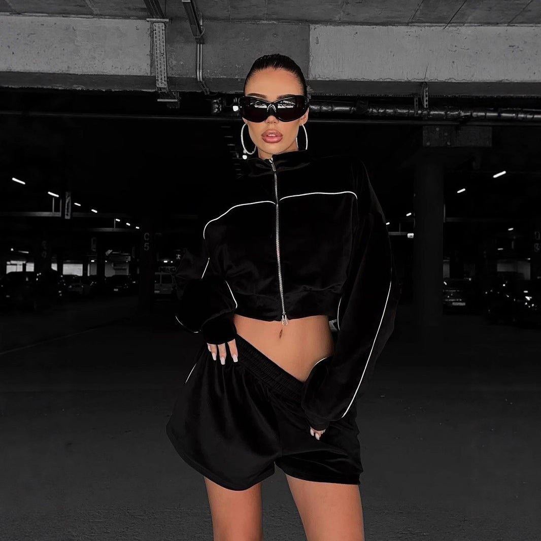 Damen Loungewear-Set mit bequemer Shorts und oversized Oberteil Drune