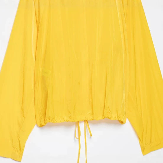 Damen Leichte Oversize‑Utilityjacke mit Tunnelzug‑Taillierung, Stehkragen und Ballonärmeln Drune