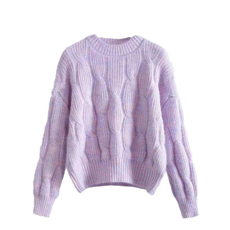 Damen Grobstrickpullover mit innovativem Wellenmuster Drune