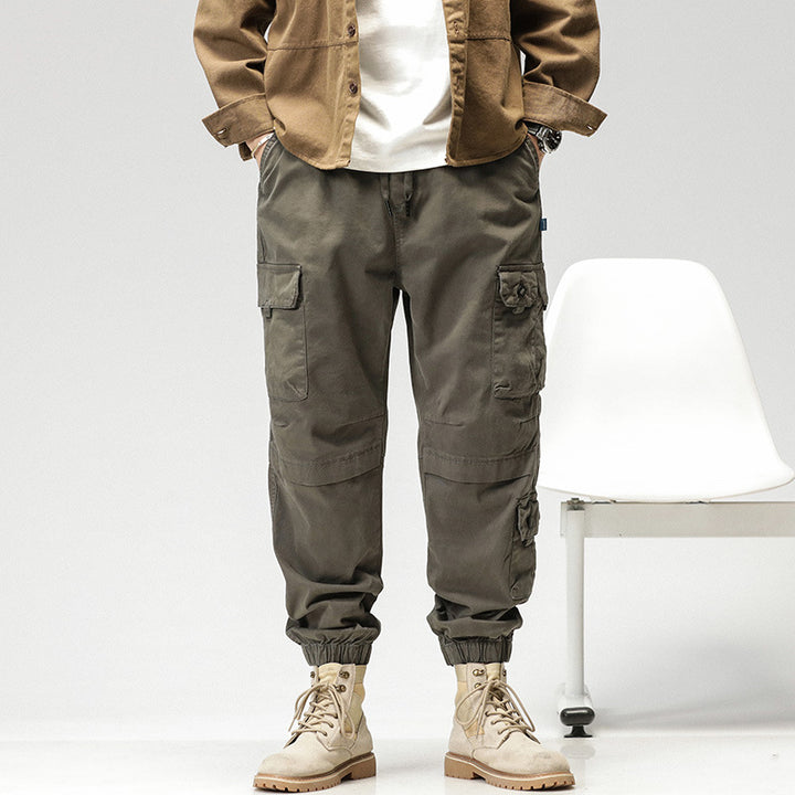 Herren Cargo-Joggerhose mit ergonomischen Kniepaneelen, Tunnelzugbund und elastischen Bündchen Drune