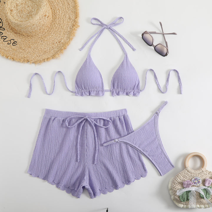 Damen Triangel-Bikini mit Shorts und herausnehmbarem Innenfutter Drune