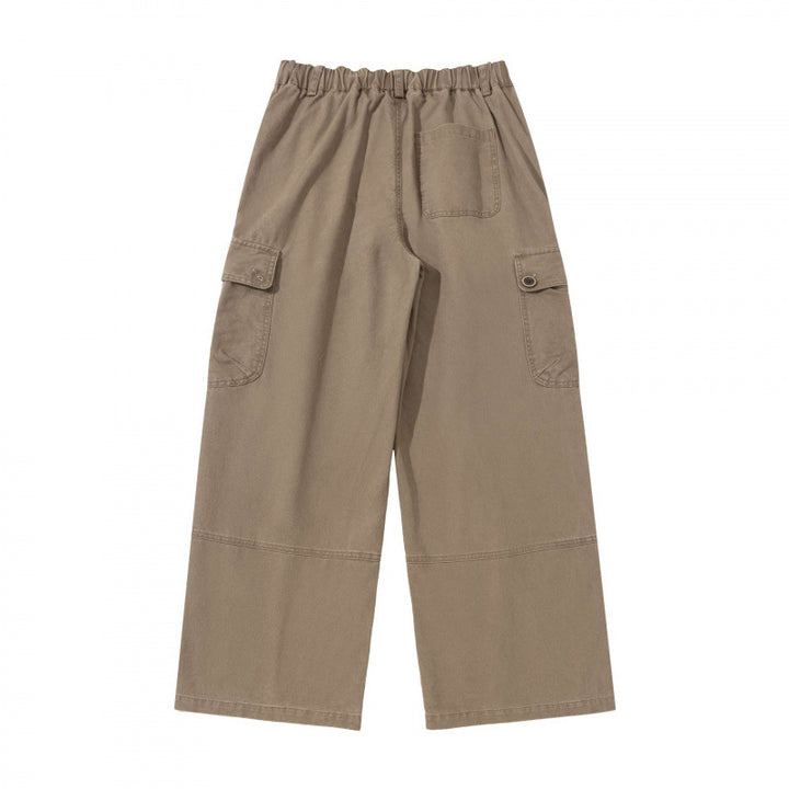 Damen Weite Cargo-Hose mit hohem Bund, großen Klappentaschen und Culotte-Silhouette Drune