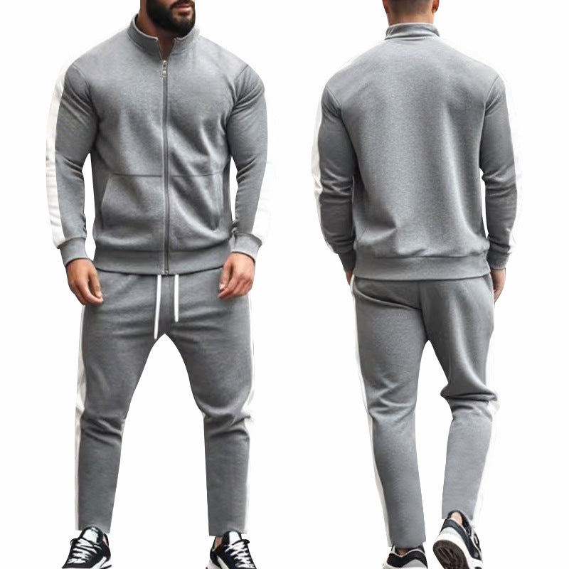 Herren Sportlicher Trainingsanzug mit modernem Stehkragen und praktischen Taschen Drune